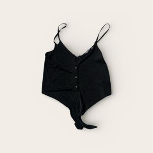 Bershka Black Button-Up Tank Top
